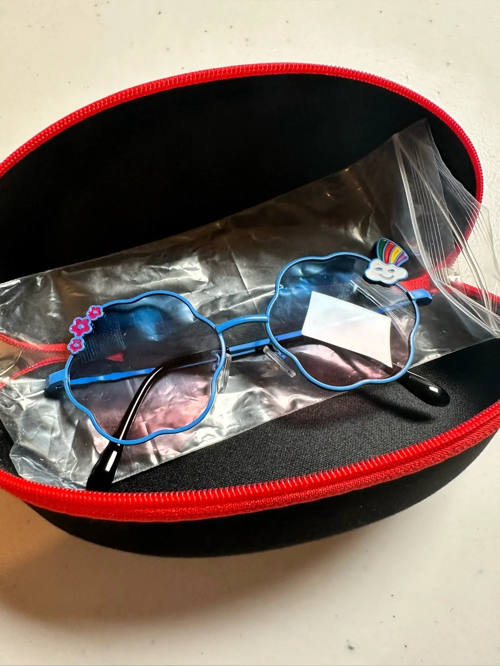 NWT Girls Kids Metal Frame Sunglasses Cloud Flower Design